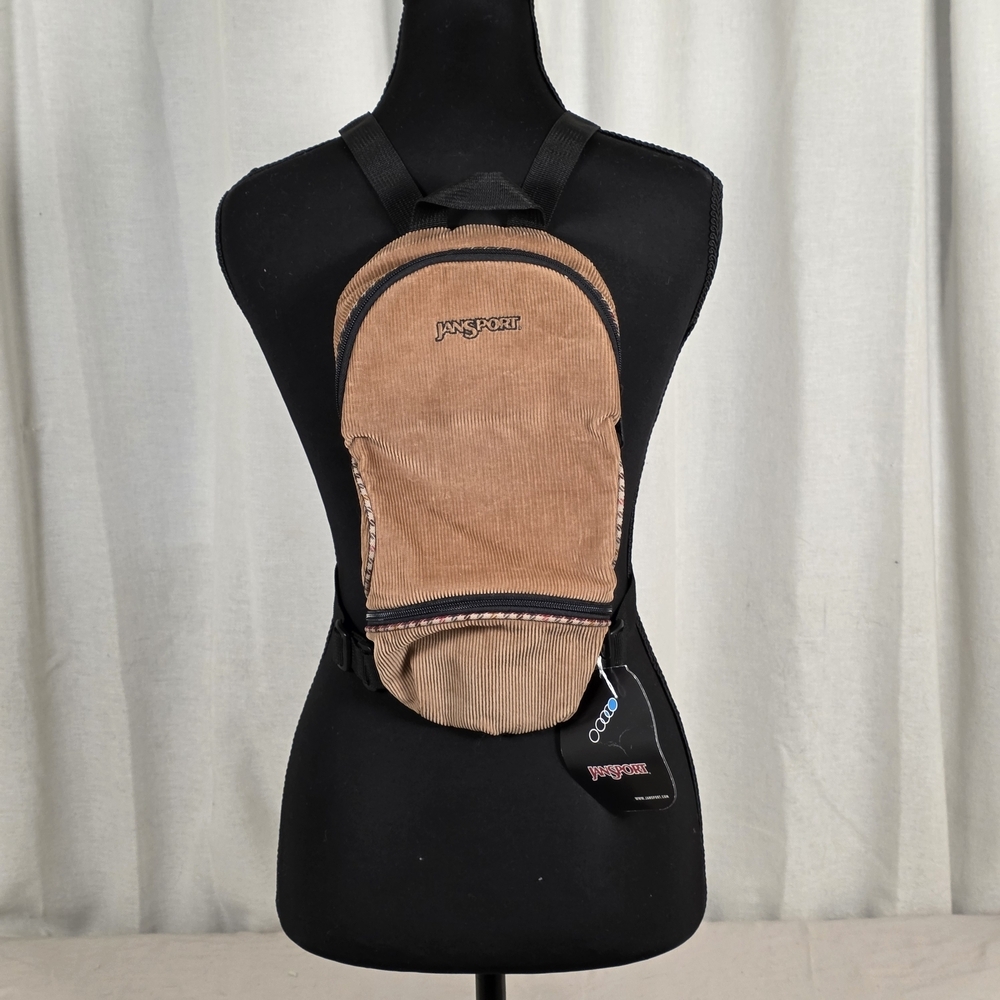 JanSport Corduroy Mini Backpack Sling Bag Caramel Brown NWT